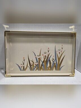 Otagiri Japan Iris Vintage Asian Laquerware Serving Tray